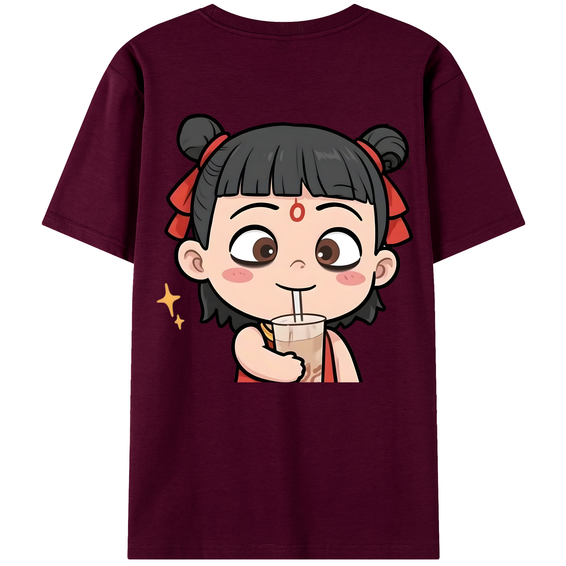 （画像用） Ne Zha 2 ナタ 魔童の大暴れ レディース半袖Tシャツ(バックプリント)